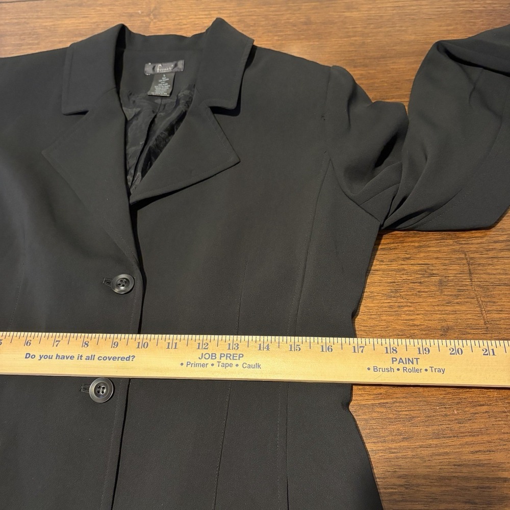 Frenchi Woman's Tailored Blazer Size L Y2K Princess Seams Classic Capsule Staple - Picture 10 of 12